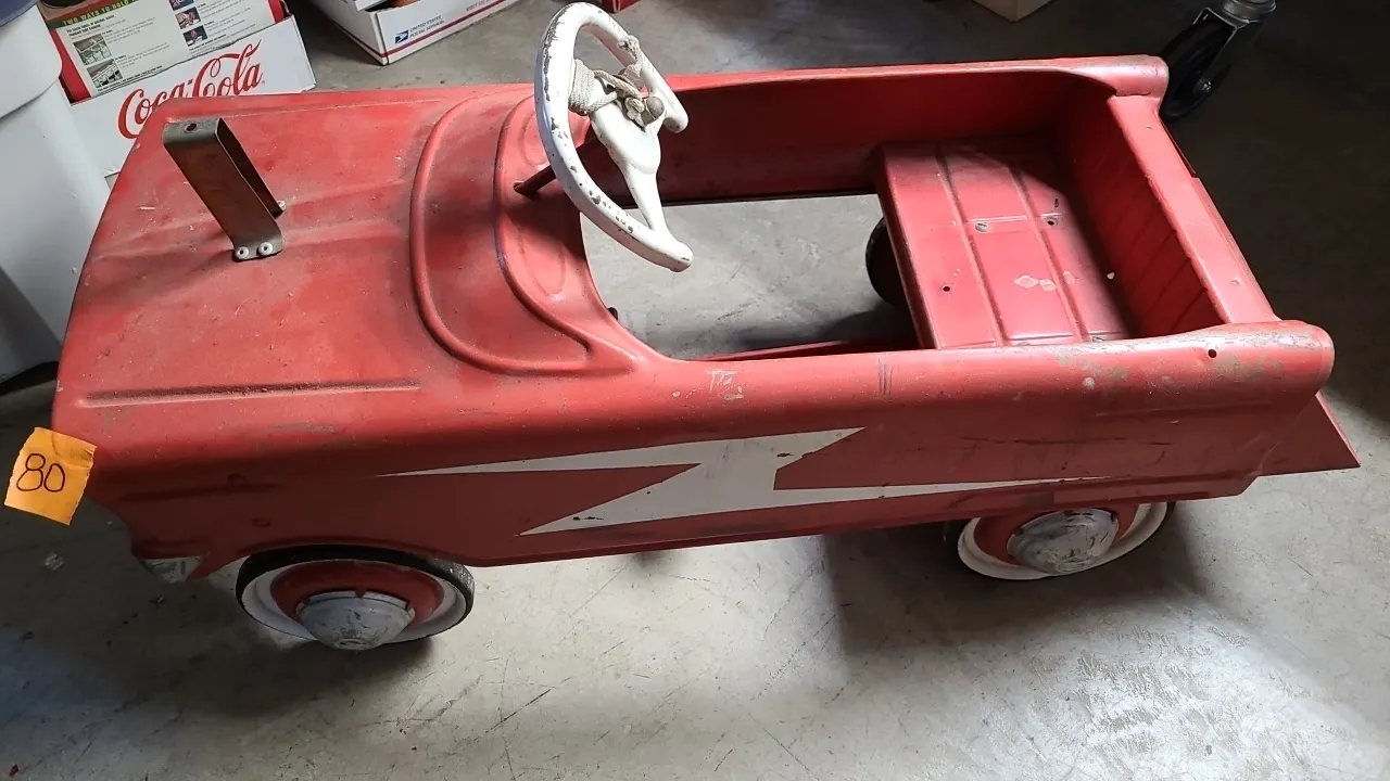 VINTAGE RED PEDAL CAR - fire car?