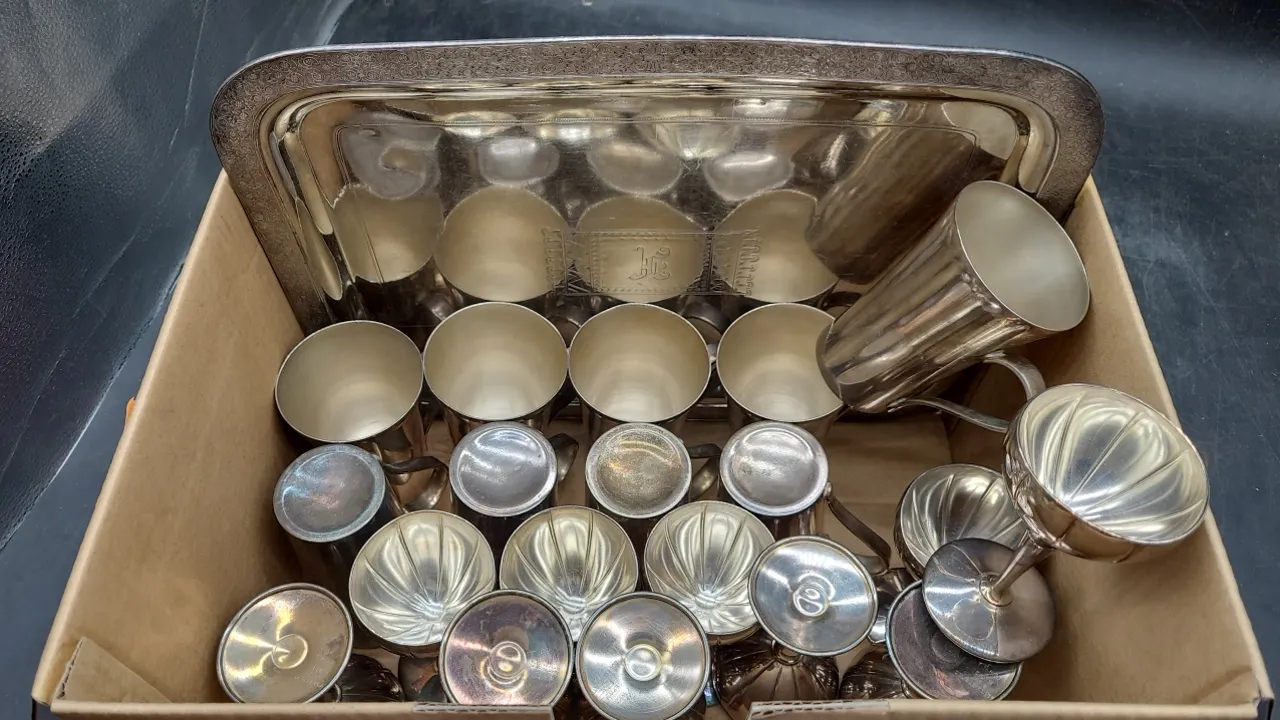 SILVER PLATE MUGS