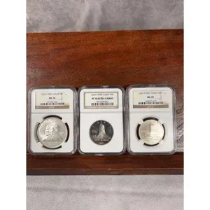 2003 First Floght Silver Dollar And 2 - 2003 First Flight Silver Quarters NGC MS 70 & PF 70 Ultra Cameo