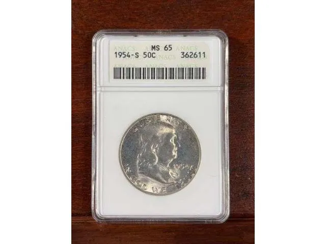 1954S Franklin Half ANACS MS 65