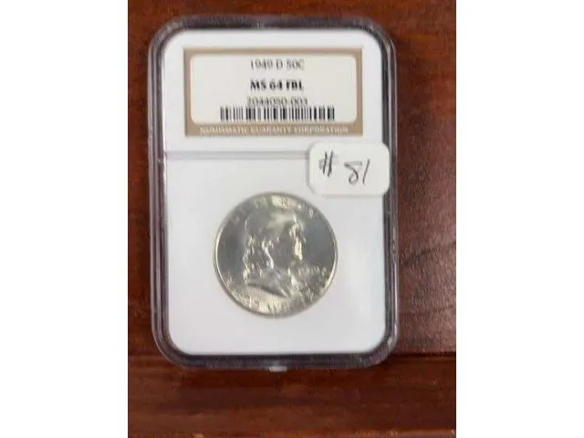 1949D Franklin Half NGC MS 64 FBL