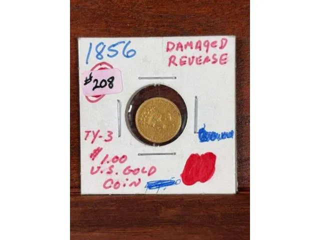 1856 1 Dollar Gold Piece Reverse Damage