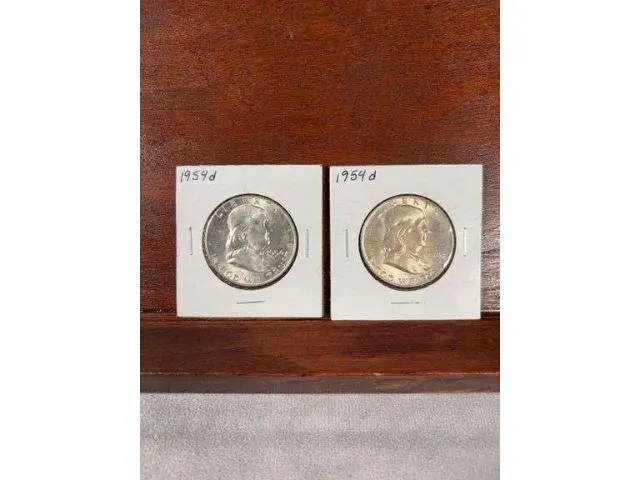 2 - 1954D Franklin Halves BU