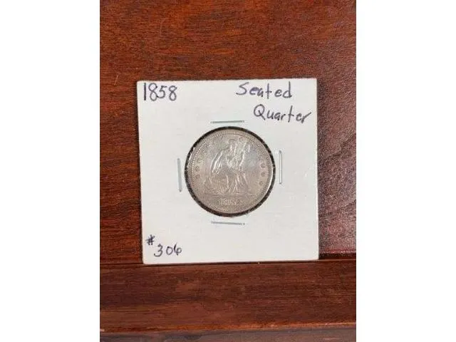 1858 Seated Quarter AU