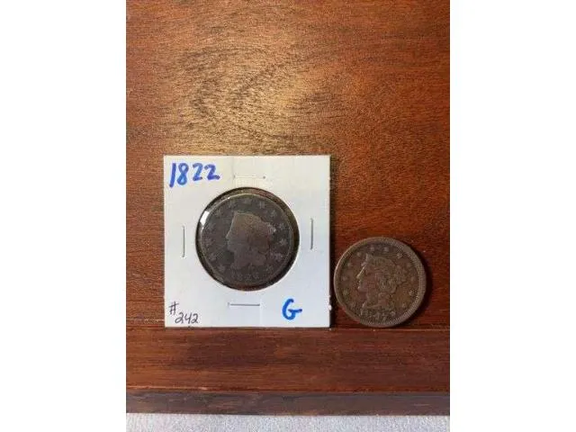 1822, 1847 Large Cent G - VF