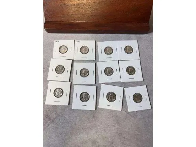 Lot Of 12 BU U.S. Silver Dime Including 2 Mercury�s