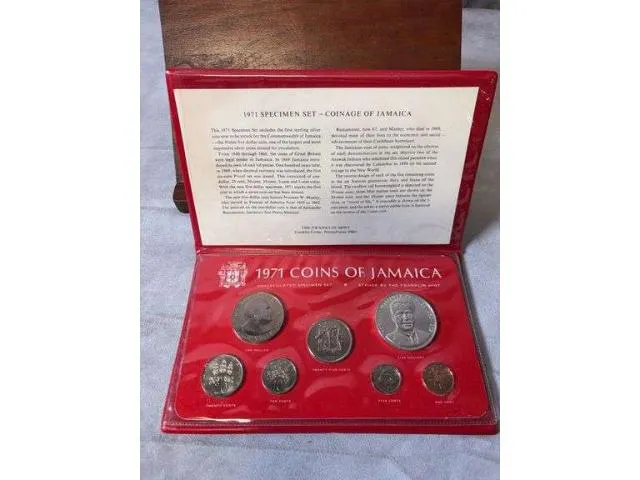 1971 Jamaica Specimen Coin Set In Holder