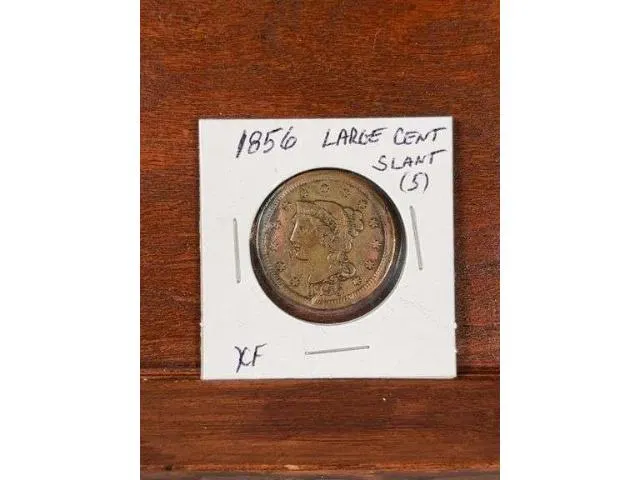 1856 Slanted 5 Large Cent XF+