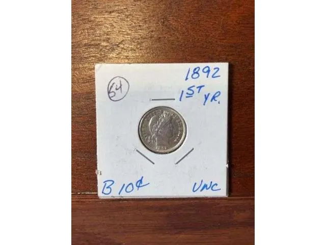 1892 Barber Dime BU