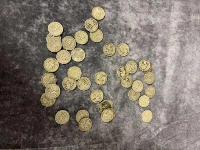 Lot Of 40 Silver Washington Quarters