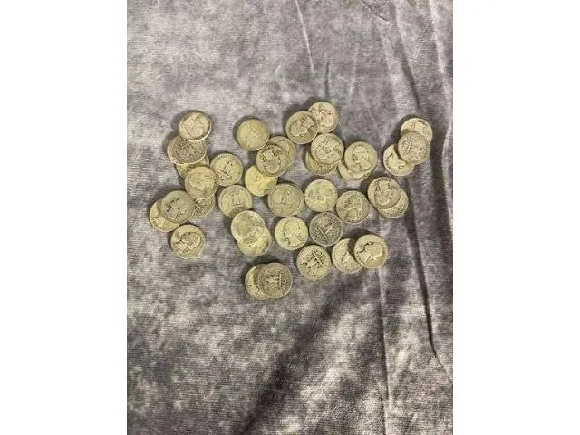 Lot Of 40 Silver Washington Quarters