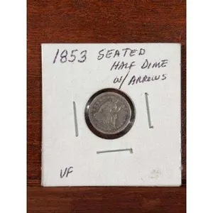 -853 Seated Half Dime XF Details