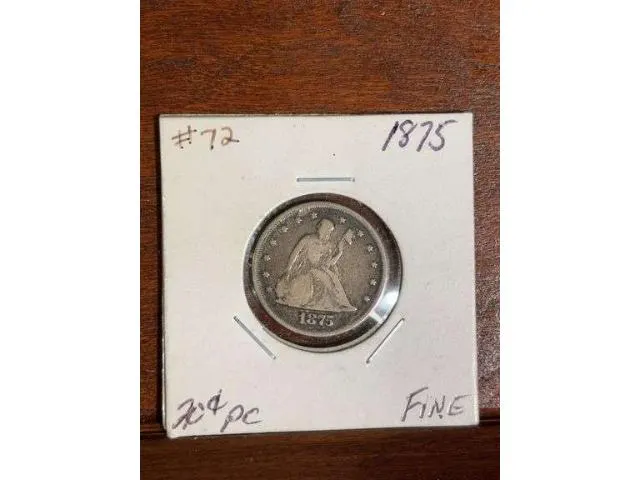 1875 20 Cent Piece F