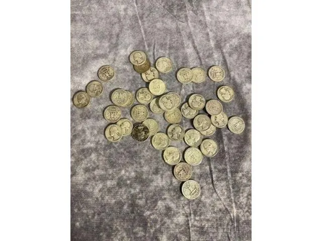 Lot Of 40 Silver Washington Quarters