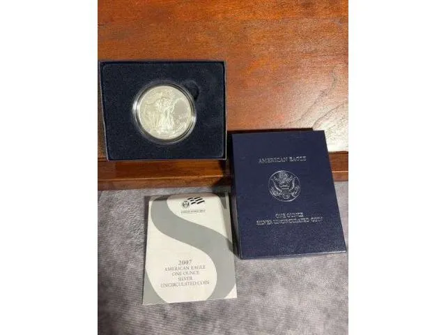 2007 Burnished Silver Eagle In Holder BU