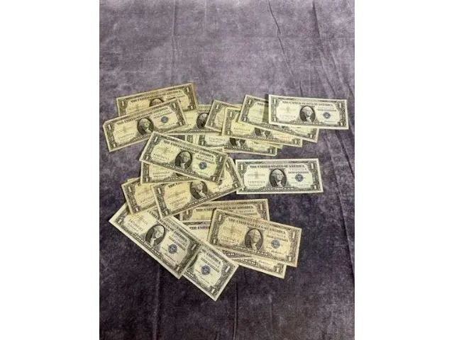 Lot Of 21 1 Dollar Silver Certificates