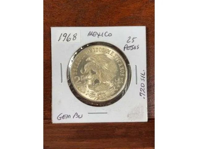 1968 Mexico Silver 25 Pesos BU