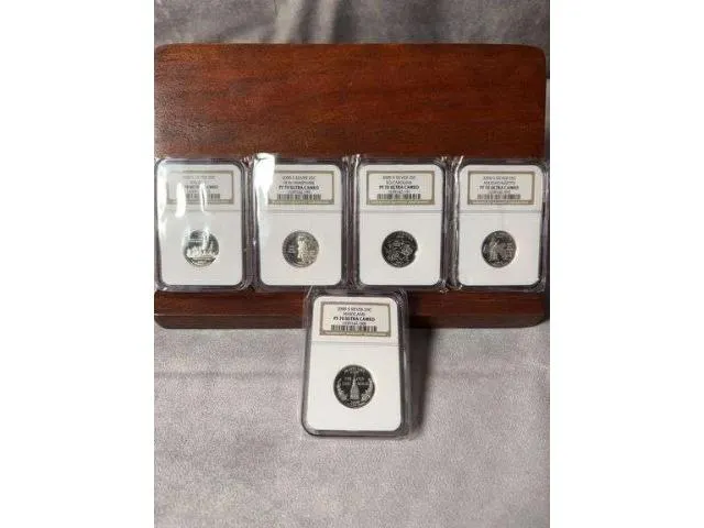 Set Of 5 - 2000 Silver Quarters NGC PF 70 Ultra Cameo
