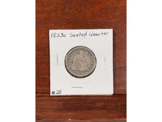 1853O Seated Quarter VF