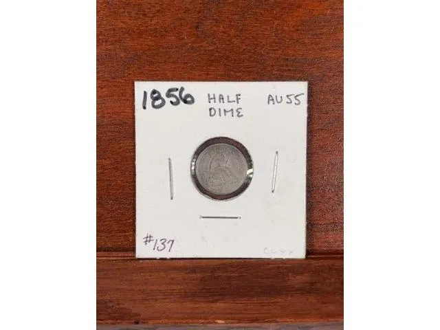 1856 Seated Half Dime AU+