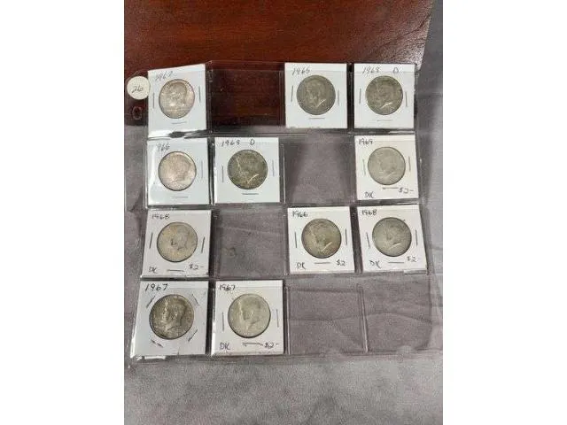 Lot Of 11 40% Silver Kennedy Halves