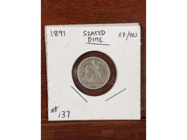 1891 Seated Dime AU