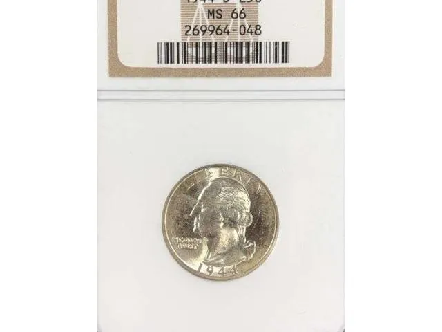 1944 D Silver Washington Quarter NGC MS 66