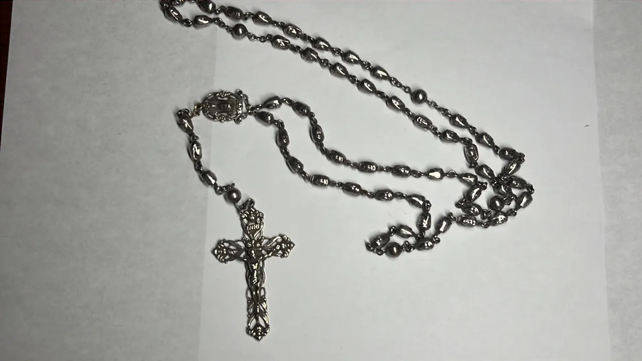 Creed Sterling Necklace w/ Cross Pendant, 121 Gram