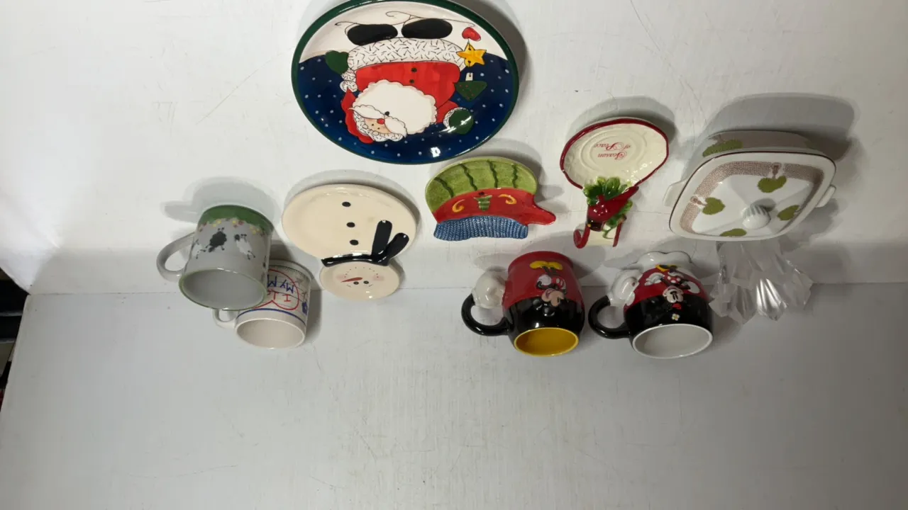 Mickey Mouse Mugs, Christmas Dishes, Misc. Dishes