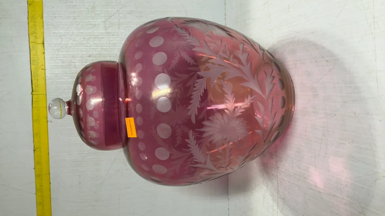 Cranberry Red Glass Ginger Jar