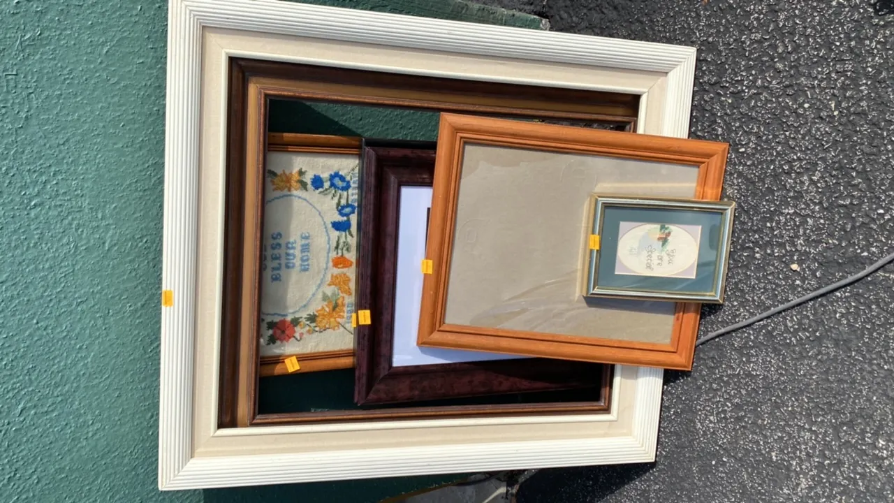 Various Photo Frames, Crochet Top Mirror, Cross Stitch Photo