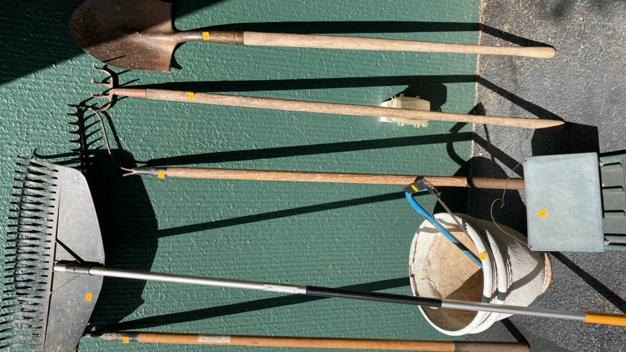 Long Handled Tools, (2) Plastic Planters, Bird Feeder