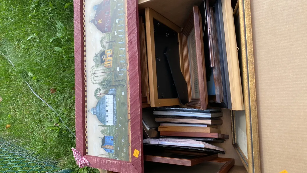 Large Box of Assorted Frames and Prints