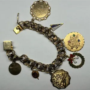 Gold Charm Bracelet w/ Charms, 44.3 Gram
