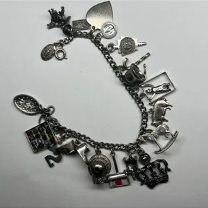 Sterling Charm Braclet w/ Sterling Charms, 36.6 Gram