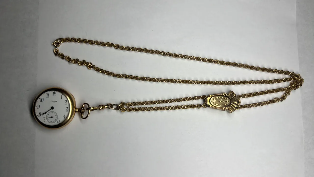 Ariston USA 17 Jewel Pocket Watch w/ Chain