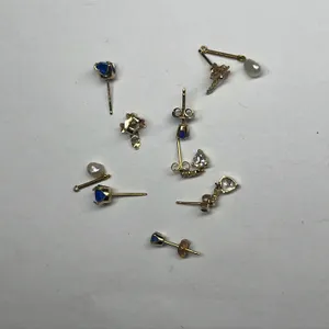 5 Pair 14K Gold Earrings, 2.5 Gram