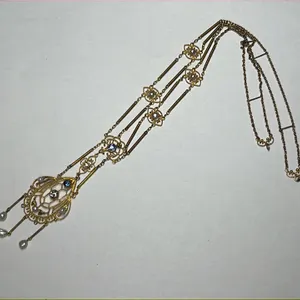 14K Gold Diamond Necklace w/ Pendant, 9.7 Gram