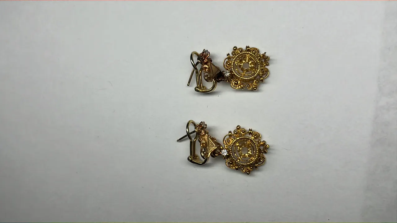 14K Gold Earrings, 10.8 Gram