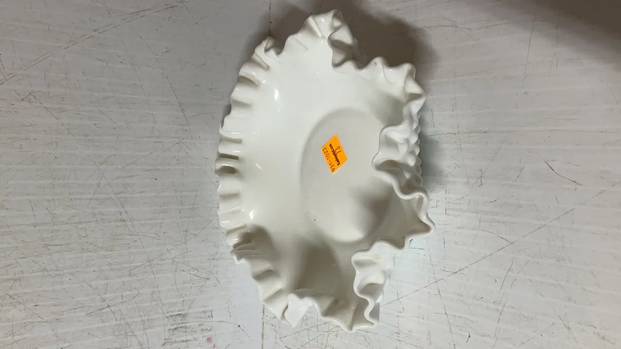 Fenton Ruffled Hobnail Bowl