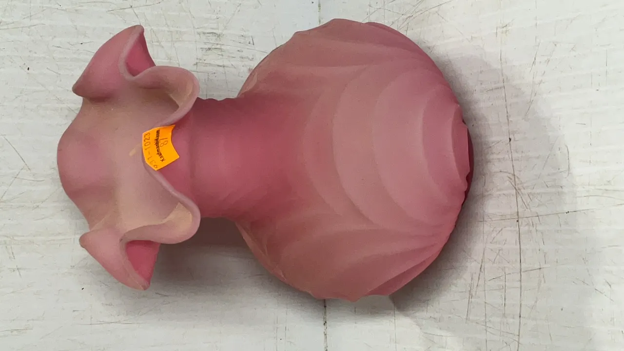 Fenton Pink Satin Drape Vase