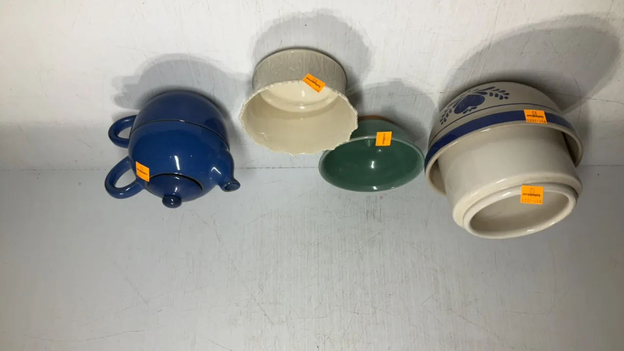Ceramic and Stoneware Bowls, Double Teapot