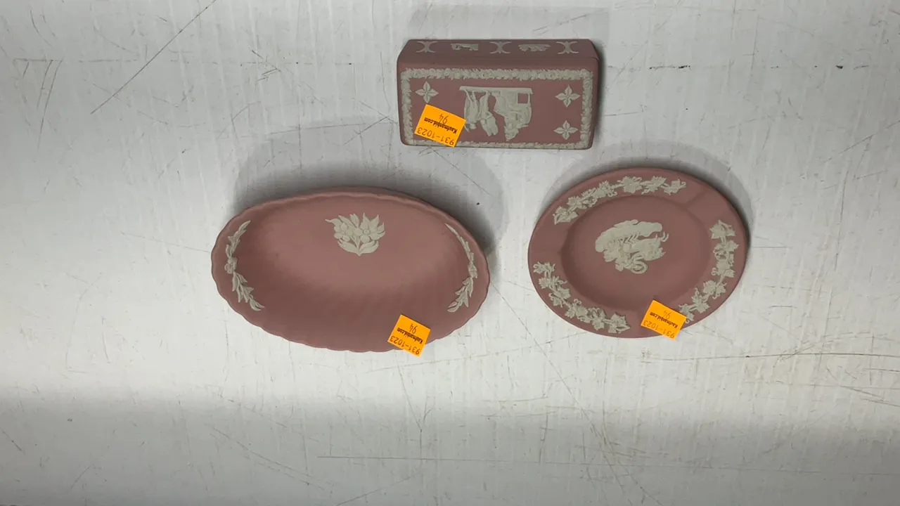 Wedgwood Pink Dishes and Trinket Box
