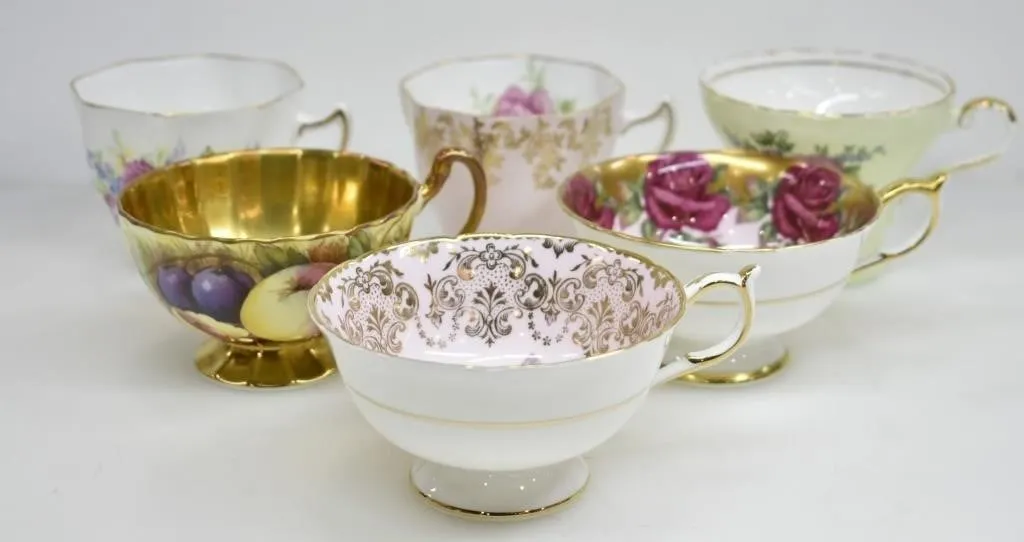 PARAGON, AYNSLEY, & CLARE TEA CUPS