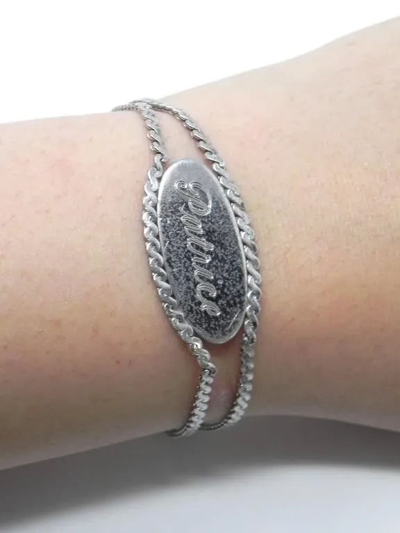 ENGRAVED STERLING SILVER BRACELET 8.09g