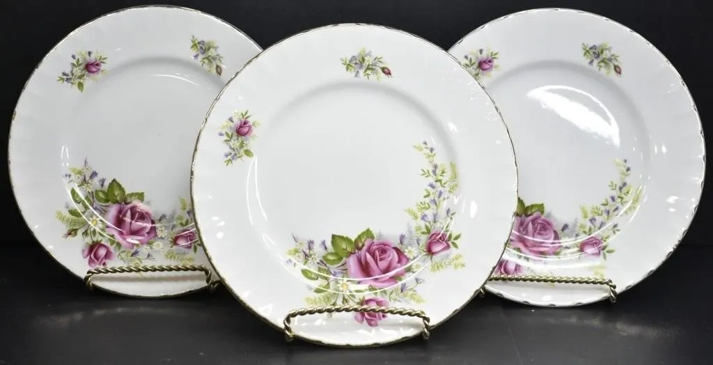 "RIDGWAY REGAL ROSE" 22KT GOLD DECOR PLATES