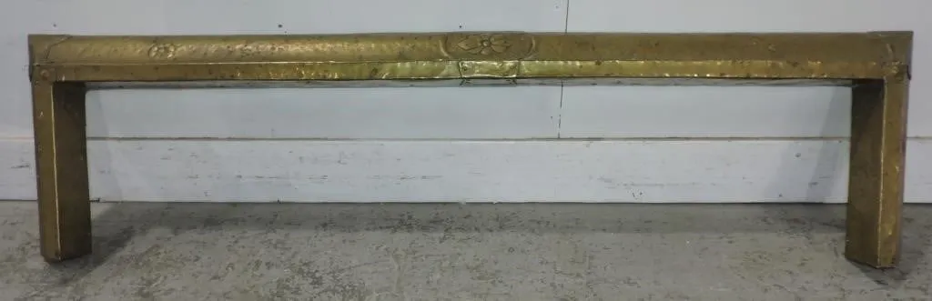 ANTIQUE BRASS FIREPLACE FENDER AKA FIRE KERB