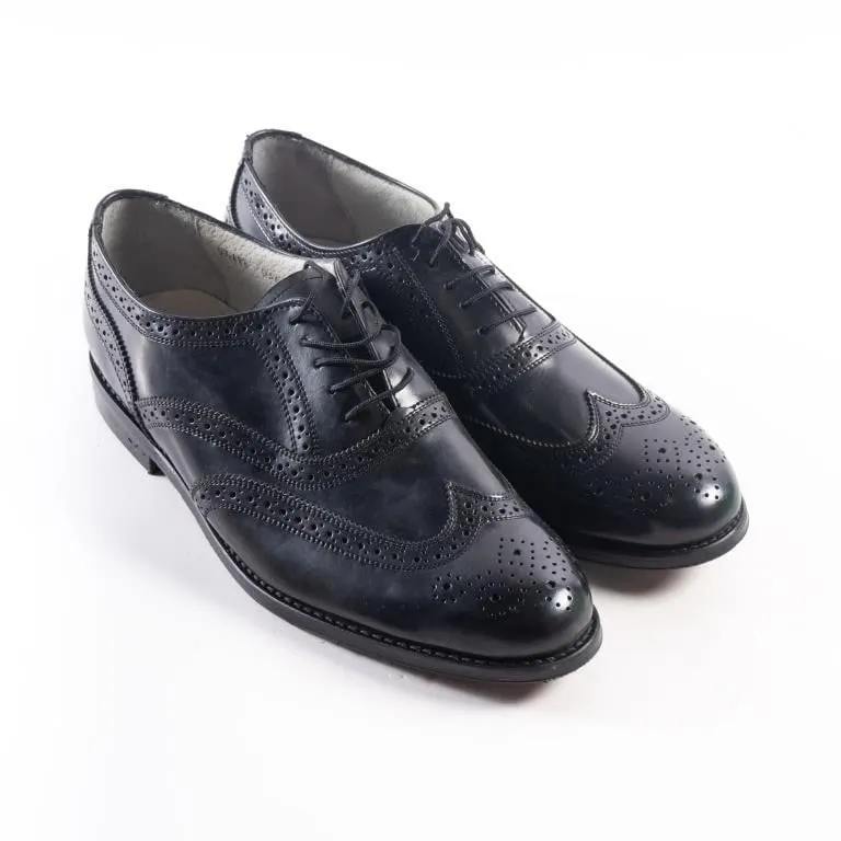 UNUSED HBC BLACK LEATHER OXFORD SHOES