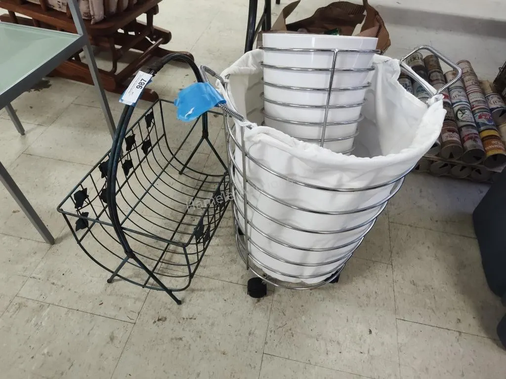 Rack and 3 waste baskets