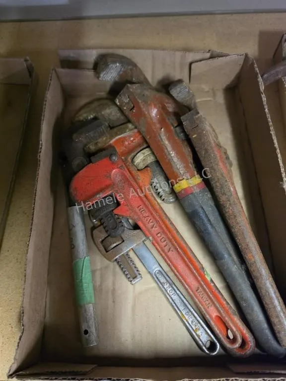 Assorted pipe wrenches
